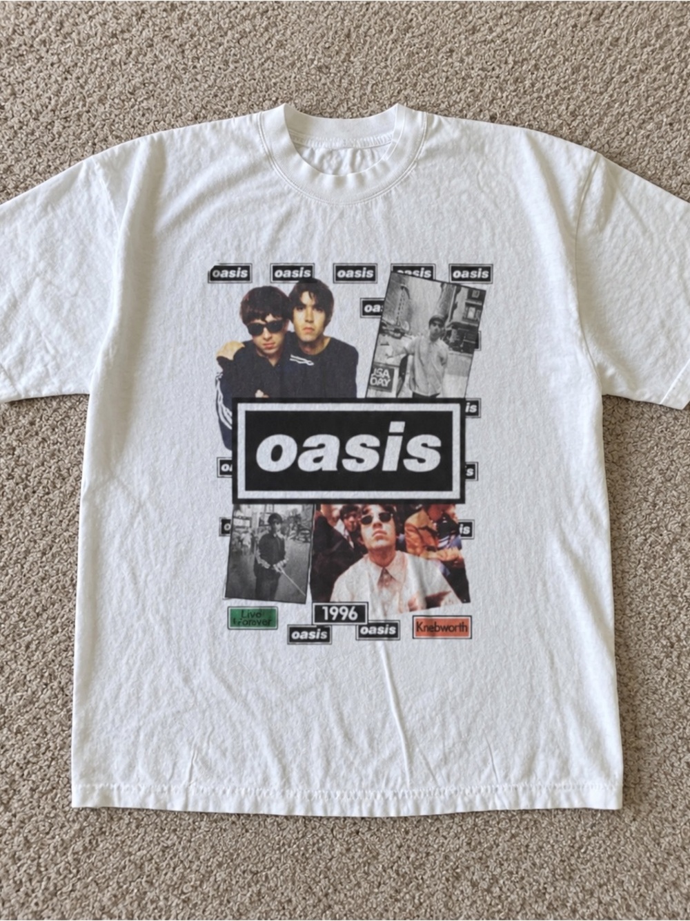 Gildan White Oasis 1996 Collage Graphic Tee